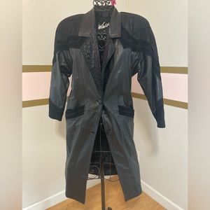 Vintage long leather coat